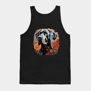 Great Dane Dog Flower Tank Top